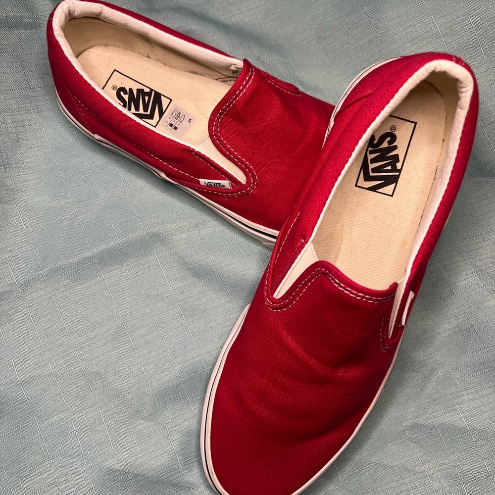 Vans Red Slip-On Loafers - Picture 5 of 7
